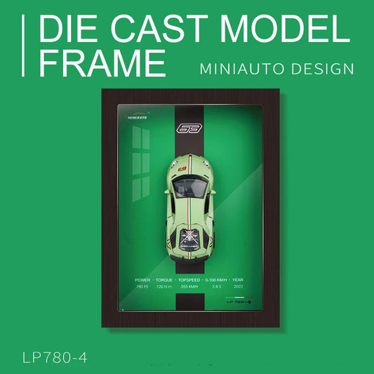1:32 Alloy Metal Photo Frame Version Sports Car Model Simulation 3D Racing Car Hanging Painting Collection Kids Gifts Decoration