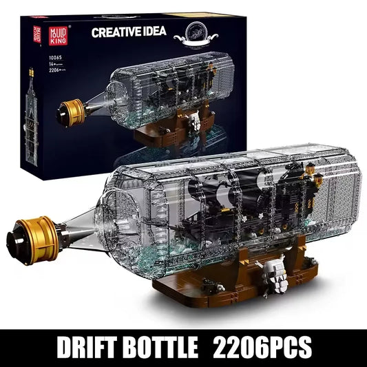 10065 Pirate Ship Building Block the Black Pearl in a Bottle Model Sailboat Toys Assembly Brick Kids Christmas Gifts